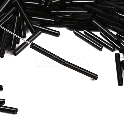 Opaque Glass Bugle Beads SEED-R028-2x18-C01-1