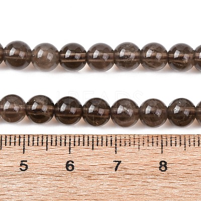 Natural Smoky Quartz Round Beads Strands G-E329-6mm-38B-1