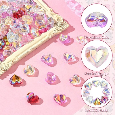 80Pcs 8 Colors Electroplate Transparent Glass Beads EGLA-YW0005-66-1
