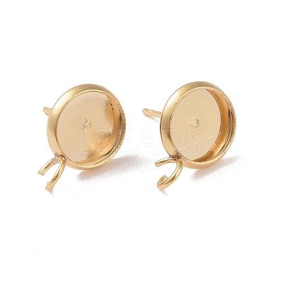 304 Stainless Steel Stud Earring Settings STAS-P166-14-8mm-1