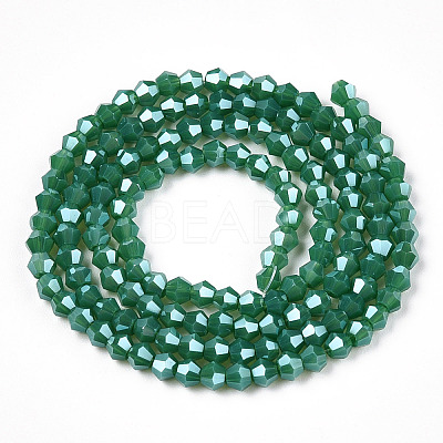 Opaque Solid Color Electroplate Glass Beads Strands EGLA-A039-P2mm-A07-1