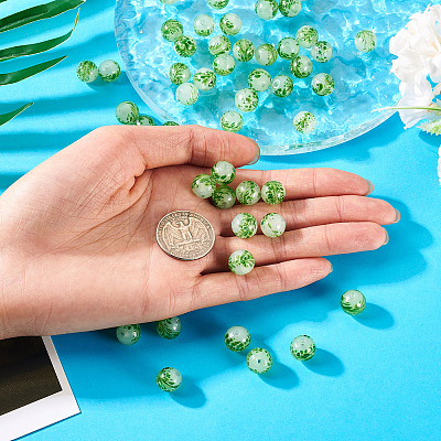 50Pcs Handmade Sand Lampwork Beads LAMP-TA0001-60B-1