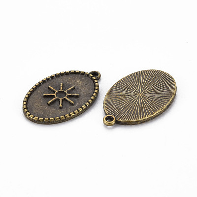 Tibetan Style Alloy Pendant Enamel Settings TIBEP-N010-020AB-RS-1
