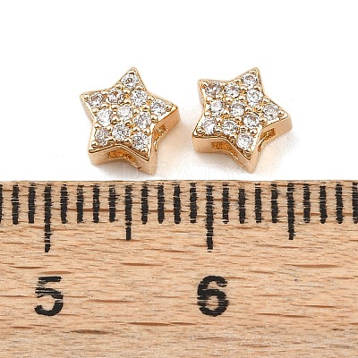 Brass Micro Pave Clear Cubic Zirconia Multi-Strand Links KK-K407-43G-1