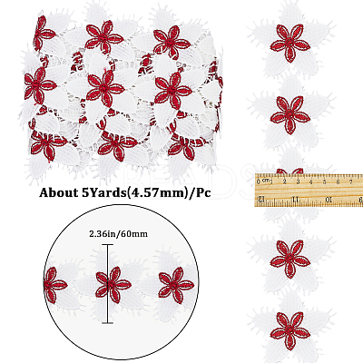 Flower Polyester Eyelash Lace Trim Ribbon OCOR-WH20003-03B-03-1