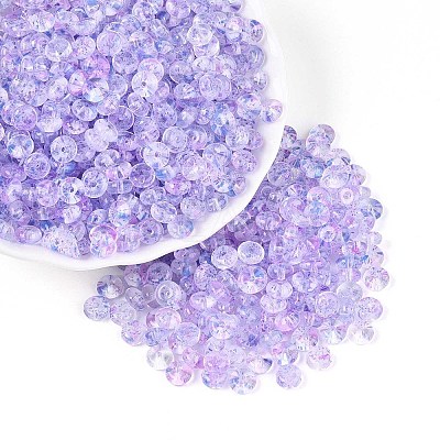 Baking Paint Transparent Glass Beads DGLA-T004-07F-1