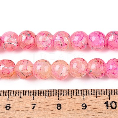 Drawbench Crackle Glass Beads Strands GLAA-N006-8mm-11-1