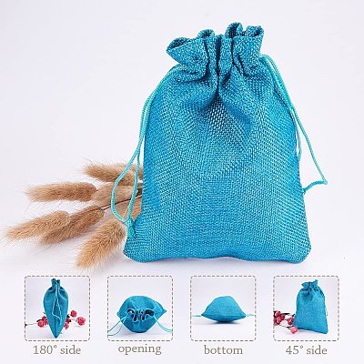 Burlap Packing Pouches Drawstring Bags ABAG-PH0002-13-1