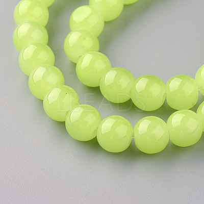 Baking Paint Imitation Jade Glass Round Bead Strands DGLA-Q021-6mm-08-1