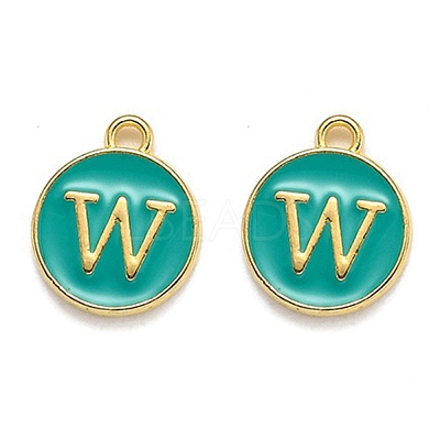 Golden Plated Alloy Enamel Charms X-ENAM-Q437-15W-1