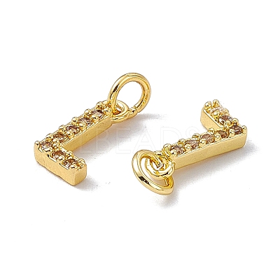 Real 18K Gold Plated Brass Micro Pave Clear Cubic Zirconia Charms KK-E068-VB452-L-1
