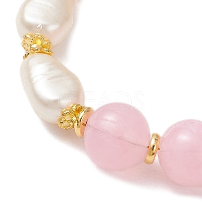 Imitation Gemstone & ABS Imitation Pearl Acrylic Beaded Bracelets for Women BJEW-JB12157-03-1