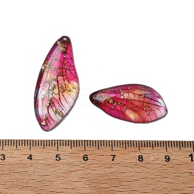 4Pcs Transparent Epoxy Resin Butterfly Wings Pendants RESI-C057-04B-1