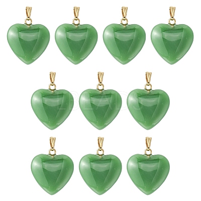 Imitation Jade Glass Pendants GLAA-YW0003-01A-1