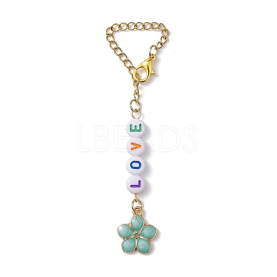 Valentine's Day Alloy Enamel & Acrylic Pendant Decorations HJEW-JM01837-S-1