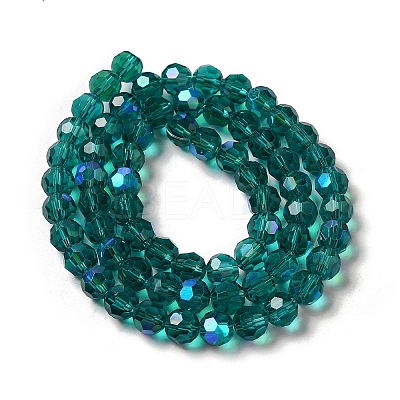 Electroplate Transparent Glass Beads Strands EGLA-A035-T8mm-L12-1