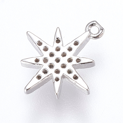 Brass Micro Pave Cubic Zirconia Charms X-ZIRC-G116-09P-1