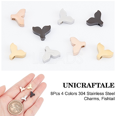 8Pcs 4 Colors 304 Stainless Steel Charms Ion Plating(IP) STAS-UN0029-37-1