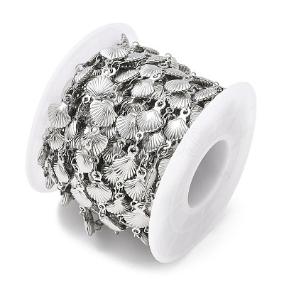 Rack Plating 304 Stainless Steel Shell Shape Link Chains CHS-N009-03P-1