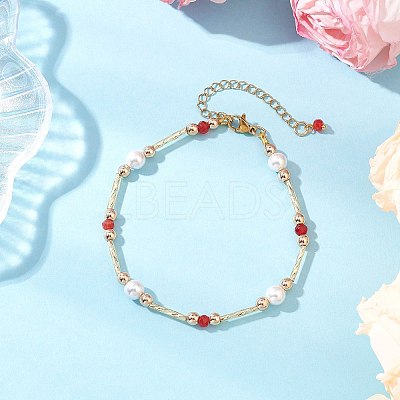 Dyed Natural Malaysia Jade Beaded Bracelets for Women BJEW-JB12028-01-1