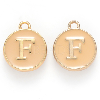 Golden Plated Alloy Enamel Charms X-ENAM-S118-06F-1
