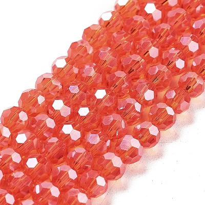 Electroplate Transparent Glass Beads Strands EGLA-A035-T6mm-A05-1