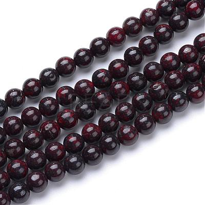 Natural Bloodstone Beads Strands G-R411-06-4mm-1