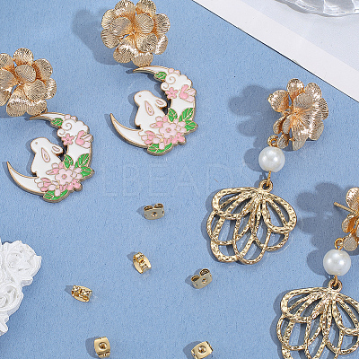 5 Pairs Brass Stud Earring Findings KK-BBC0020-87-1