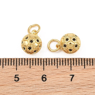 Brass Micro Pave Black Cubic Zirconia Charms CU-CBA56CE-01G-1