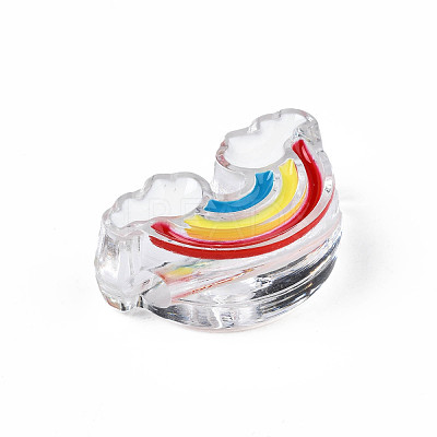 Transparent Acrylic Enamel Beads X-OACR-N130-026-1
