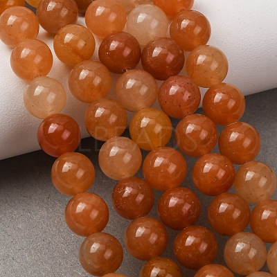 Natural Red Aventurine Bead Strands G-G735-39-8mm-1