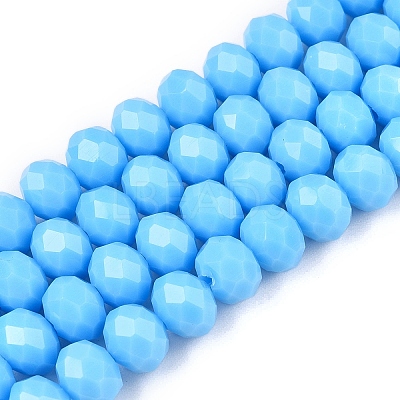 Opaque Solid Color Imitation Jade Glass Beads Strands EGLA-A044-P8mm-D08-1