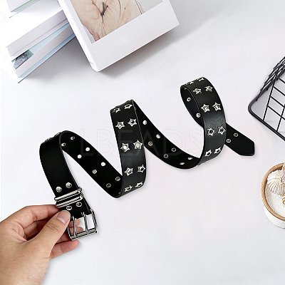 1Pc Star Eyelet PU Leather Waist Belts for Jeans AJEW-CL0005-63-1