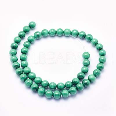 Natural Malachite Beads Strands G-O166-07A-10mm-1