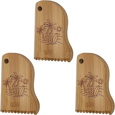 3Pcs Bamboo Surfboard Wax Comb DIY-FG0006-74-1