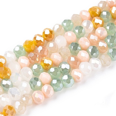 Electroplate Glass Beads Strands GLAA-T023-B16-03-1