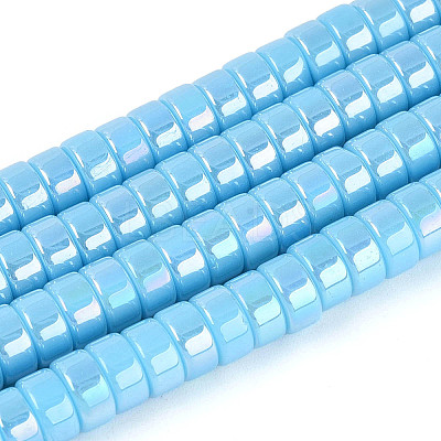 AB Color Plated Opaque Glass Beads Strands LS-GLAA-T026-3x6mm-P06-1