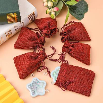 Burlap Packing Pouches Drawstring Bags ABAG-Q050-7x9-06-1