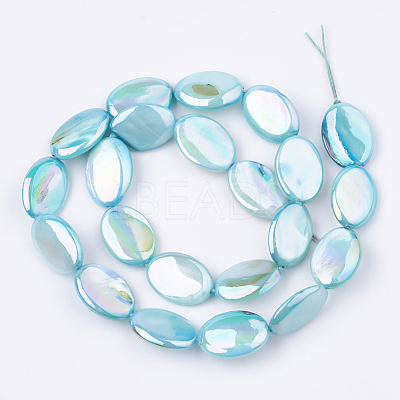 AB Color Freshwater Shell Beads Strands SHEL-S274-39C-1