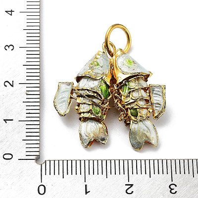 Brass Cloisonne Pendants KK-P251-A01-G-1