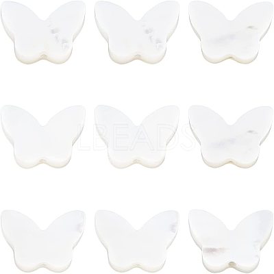 Natural White Shell Mother of Pearl Shell Beads SSHEL-BC0001-15-1