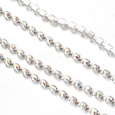 Brass Rhinestone Strass Chains CHC-T002-SS12-02S-1