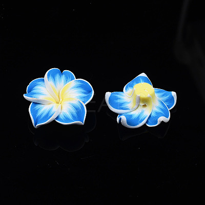 Handmade Polymer Clay 3D Flower Plumeria Beads LS-X-CLAY-Q192-30mm-05-1