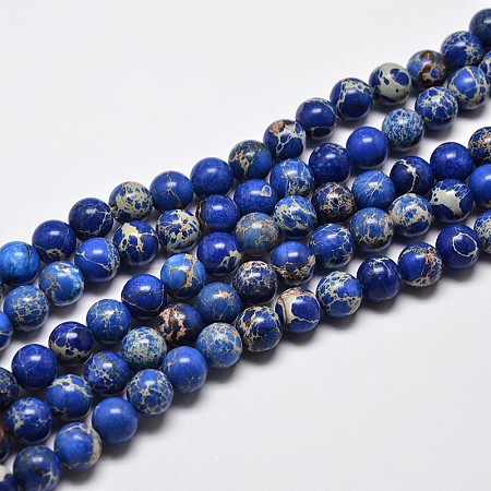 Natural Imperial Jasper Beads Strands G-I122-8mm-06-1