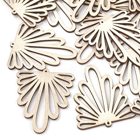 Undyed Wood Big Pendants WOOD-T008-27-1