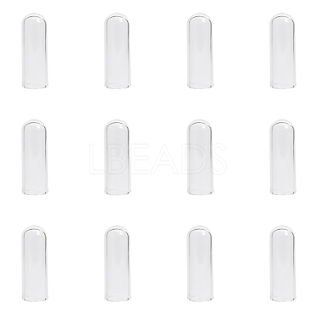 12Pcs Transparent Glass Straw Dustproof Covers AJEW-FG0002-37B-1