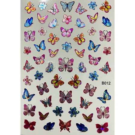Laser Butterfly Nail Polish Foil Adhesive Decals MRMJ-T078-237L-1