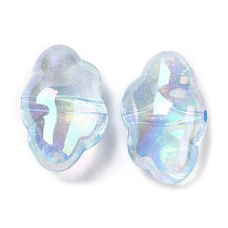 UV Plating Transparent Rainbow Iridescent Acrylic Beads OACR-C016-31B-1