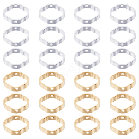 60Pcs 2 Colors Brass Bead Frame KK-SC0004-66-1