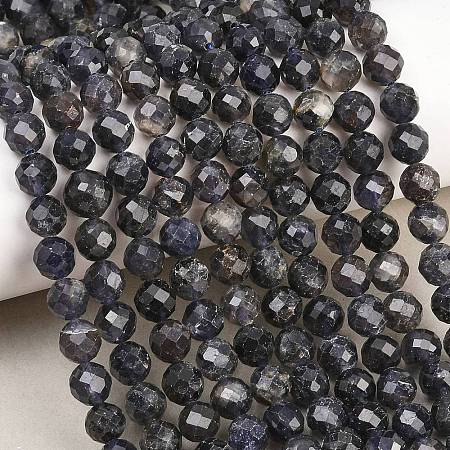 Natural Iolite Beads Strands G-RM250101-E7-1